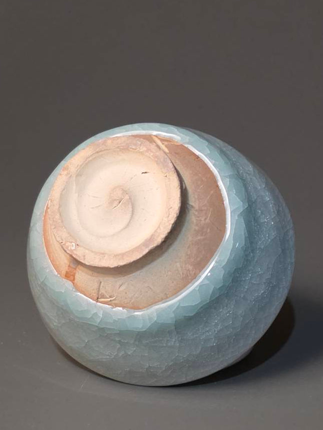 17. Ice-cracked celadon sake cup (ceramic)