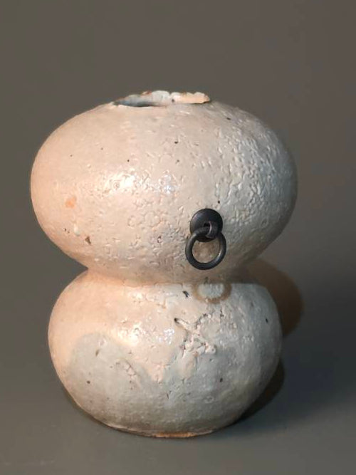 10. Biwa, Powder-Glazed Hanging Flower Vase