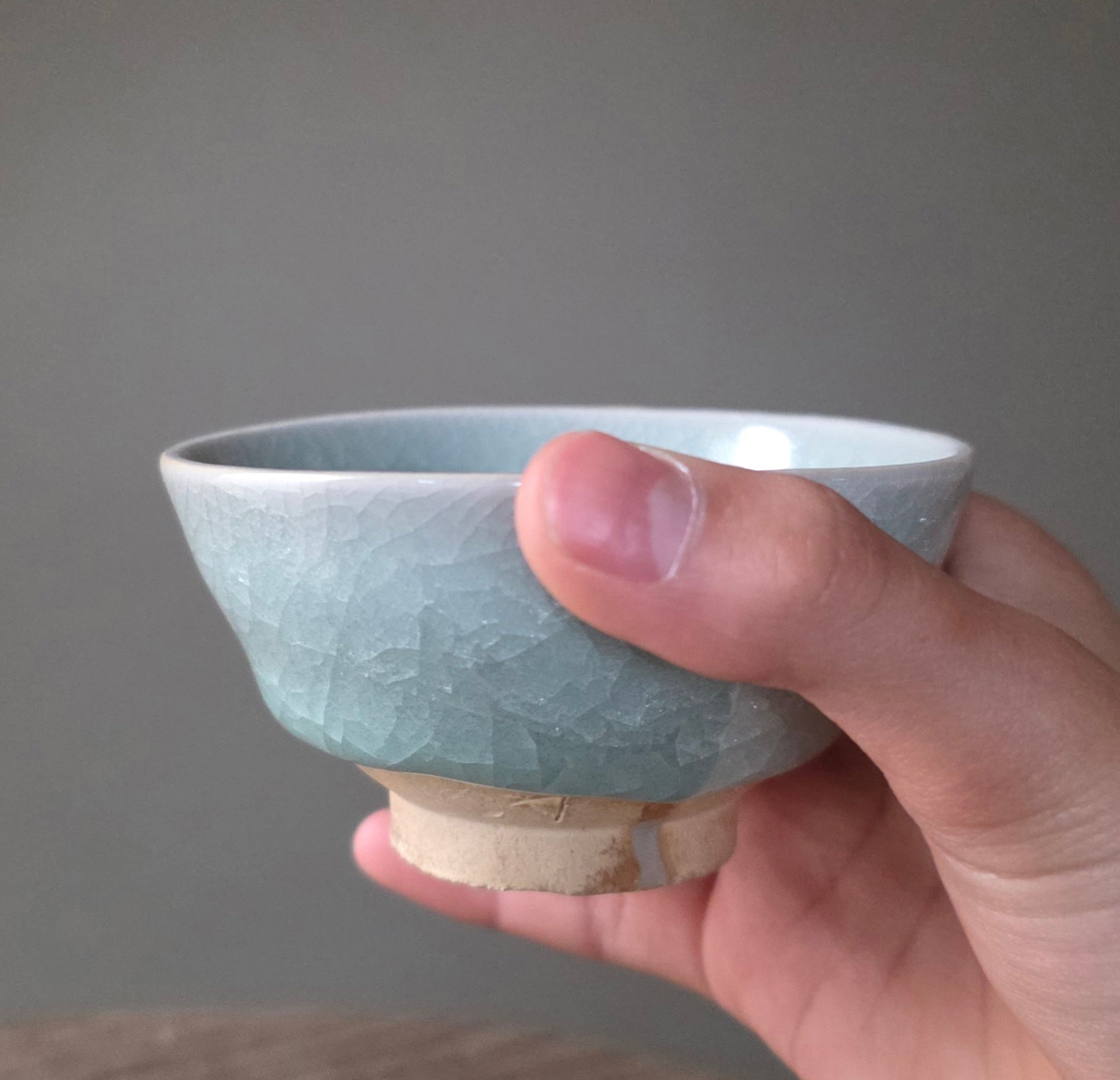 17. Ice-cracked celadon sake cup (ceramic)