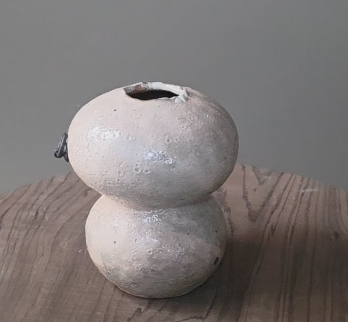 10. Biwa, Powder-Glazed Hanging Flower Vase